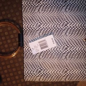 Thacker black and white snake print leather clutch